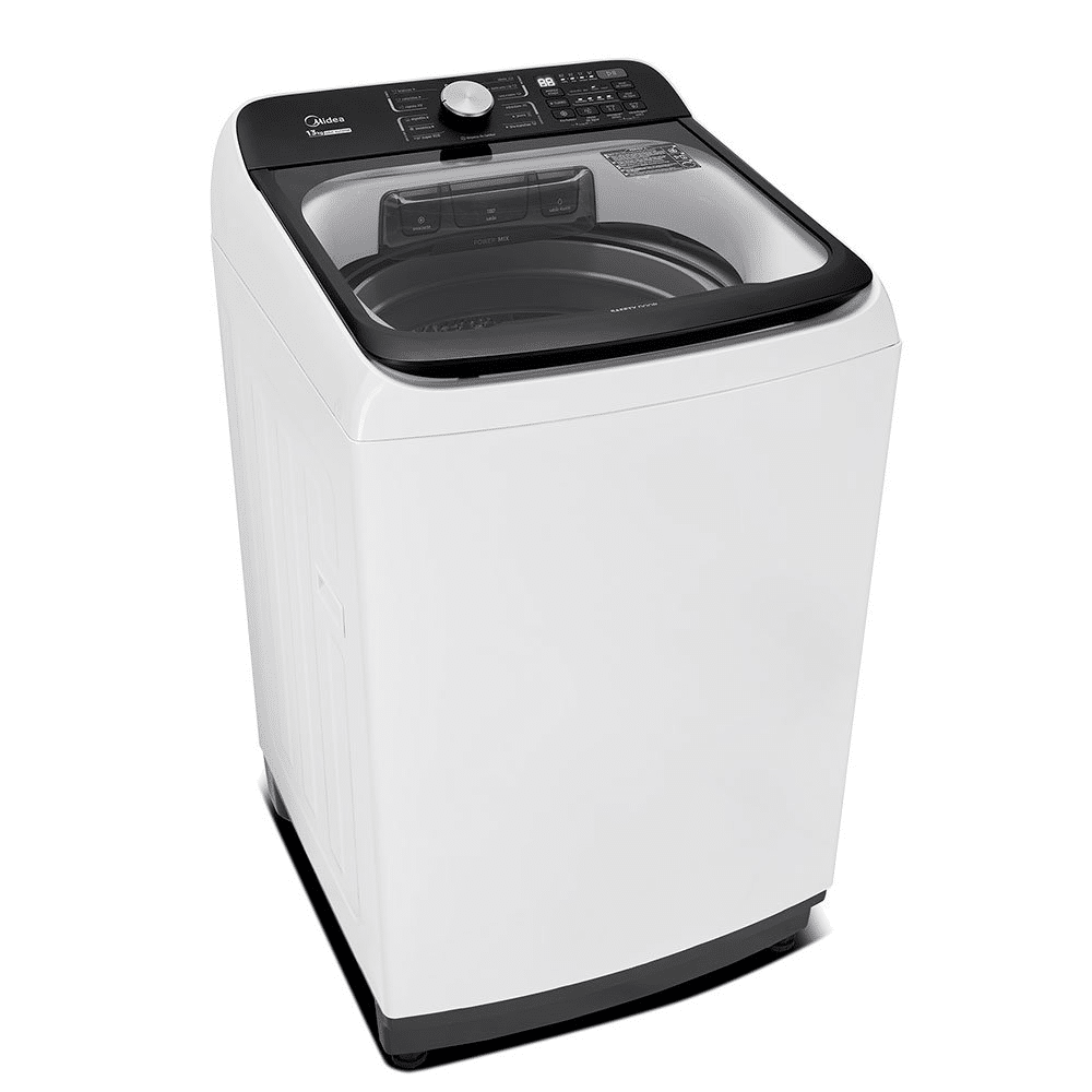 Máquina de lavar roupas Midea MA512 com abertura superior e design compacto.