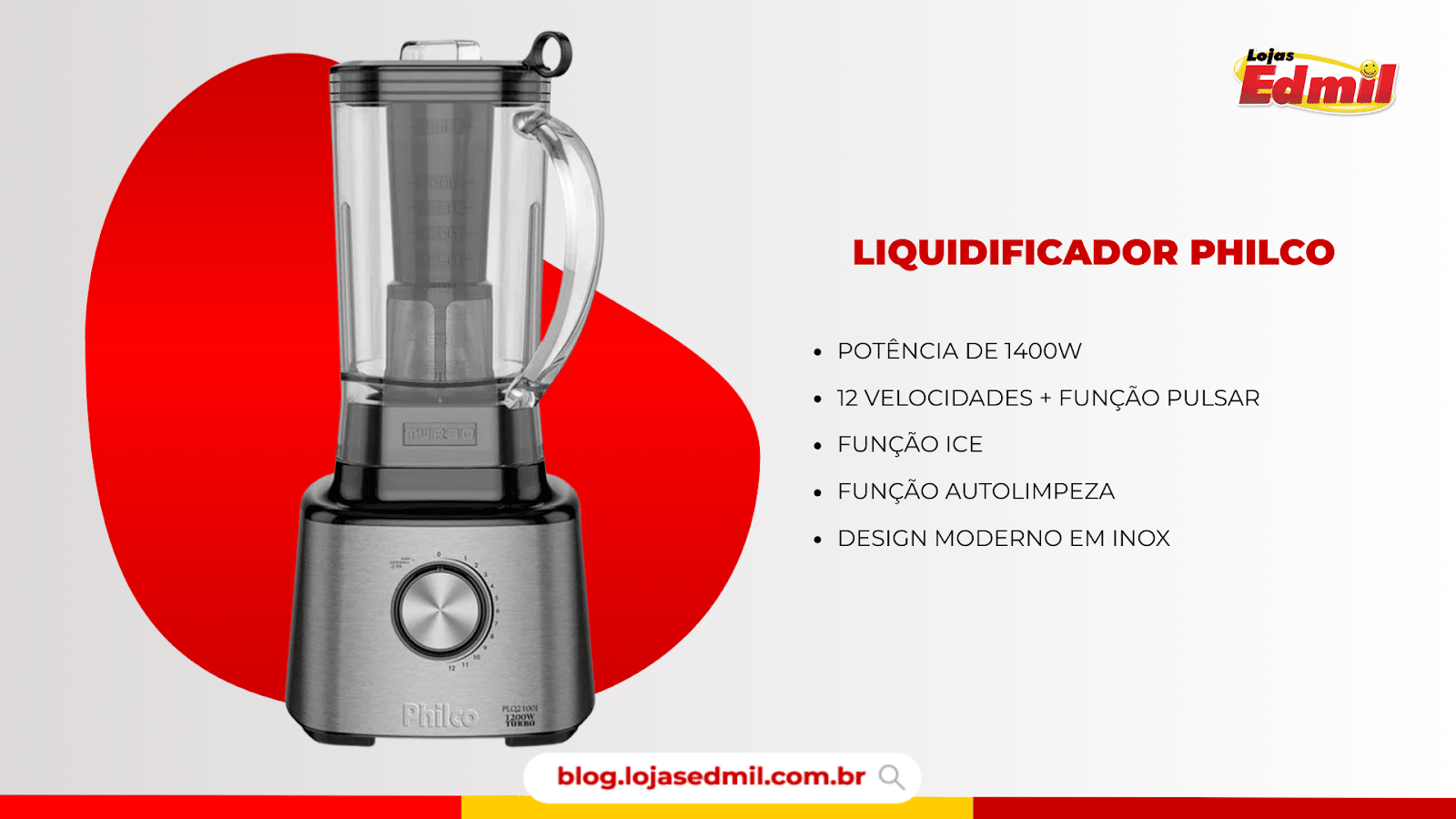 Liquidificador Philco para fazer receitas fit.