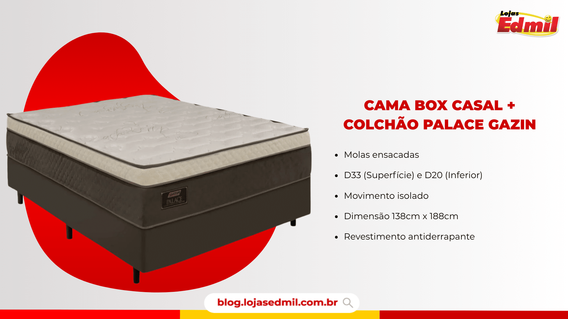 cama box casal + colchão palace gazin