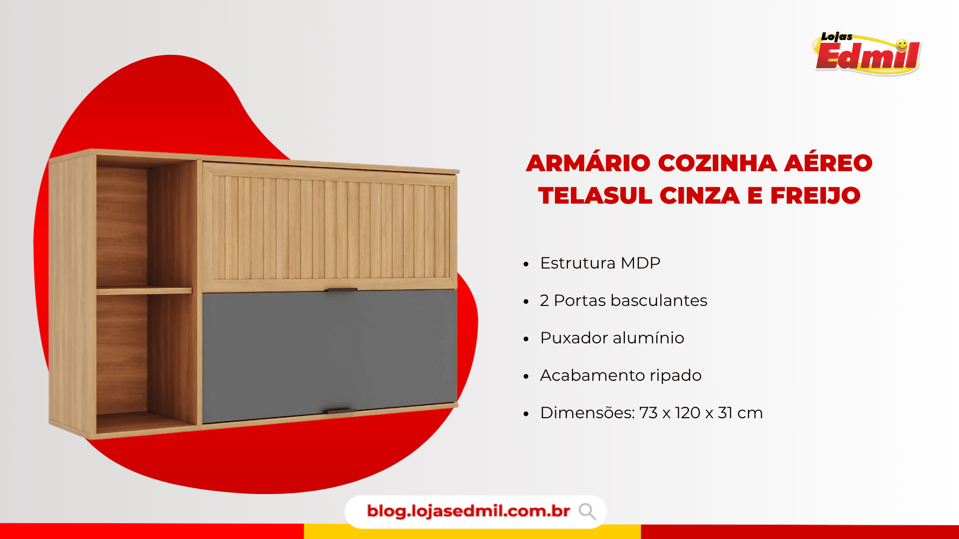 rio cozinha aéreo telasul cinza e freijo