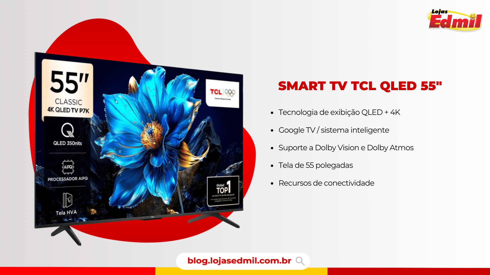 smart tv tcl qled 55"