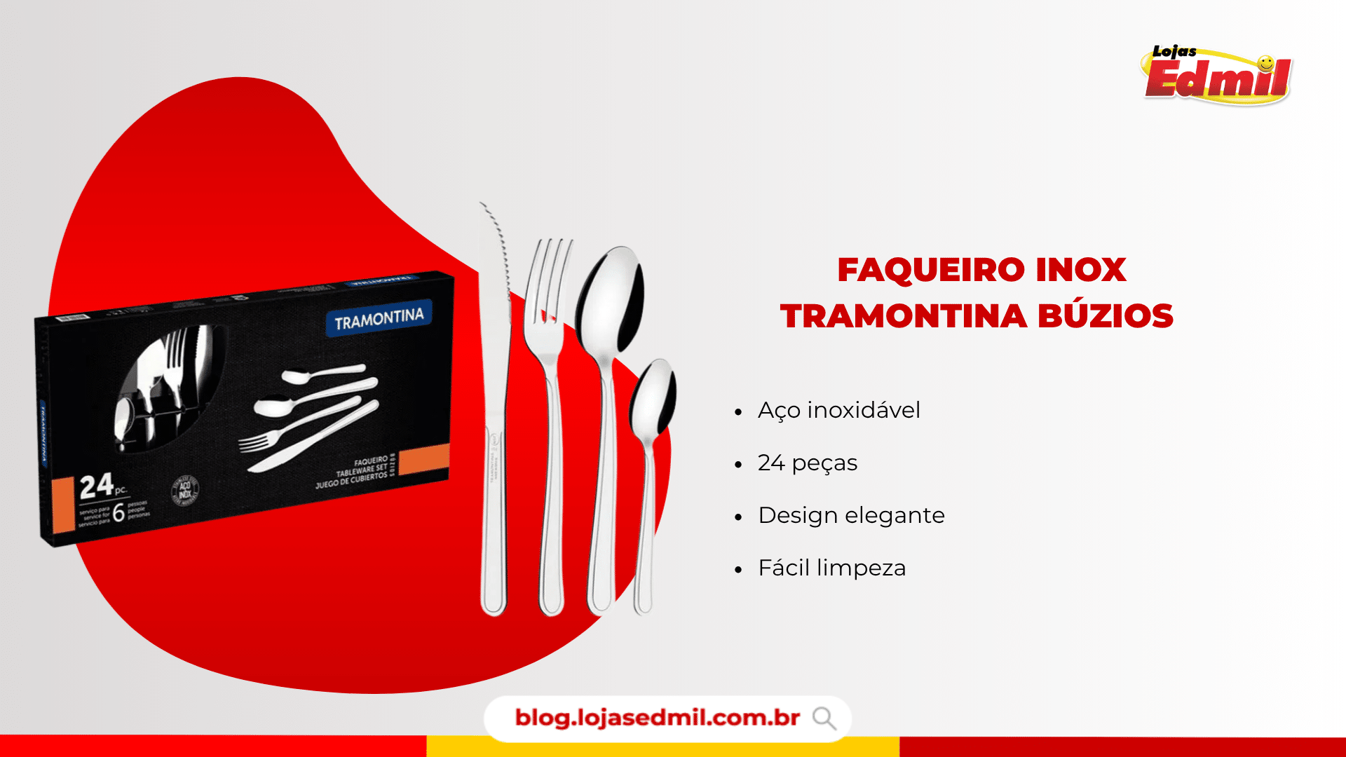 faqueiro inox tramontina búzios