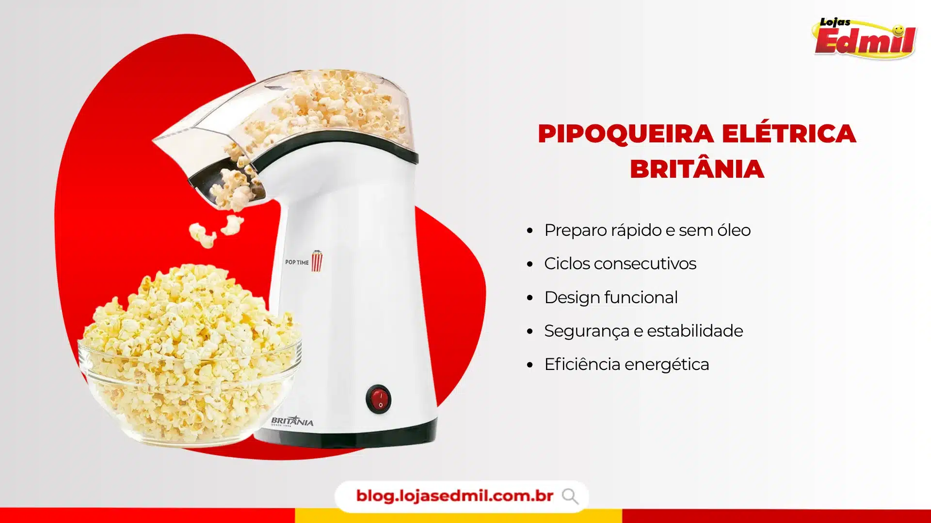 pipoqueira elétrica britânia branca