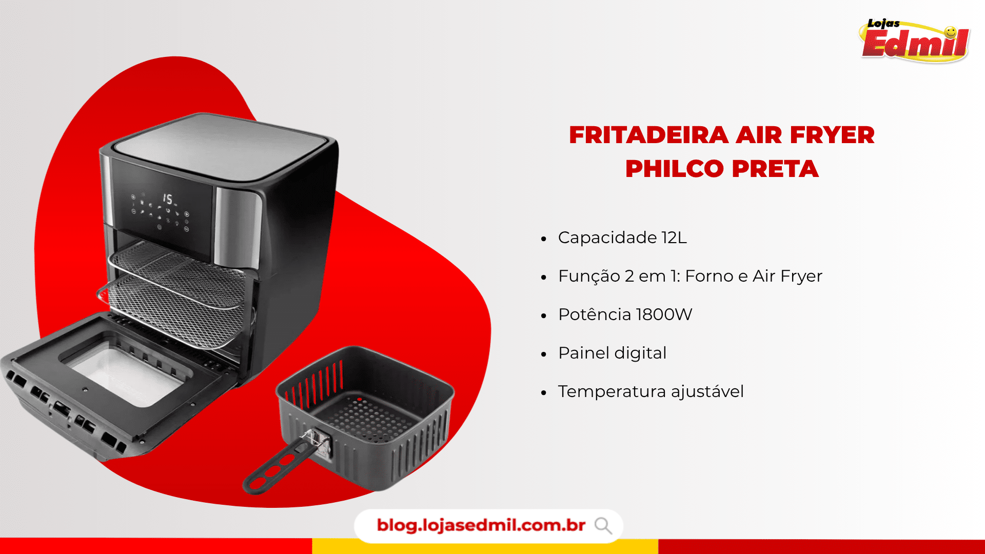 fritadeira air fryer philco preta