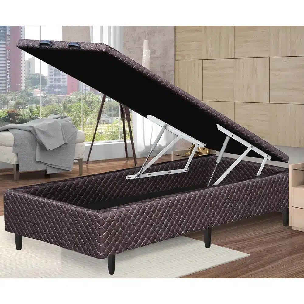Cama box de solteiro com baú